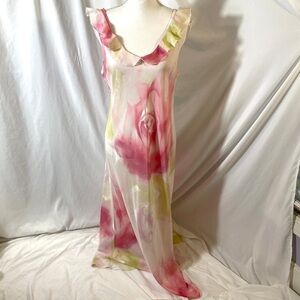 🌺Watercolor Chiffon Maxi Dress/ Ethereal  Romantic Floral Flowing🌺